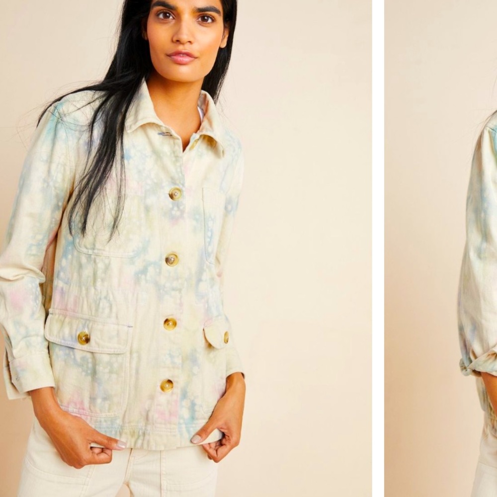 ANTHROPOLOGIE - COTTON TIE-DYE UTILITY JACKET